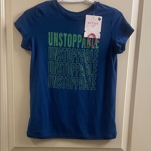Active USA Girl's Blue 'Unstoppable' Short Sleeve Tee